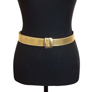 Vintage Sarah Coventry Gold Tone Mesh Belt 36” Chainmail Buckle Retro 1” Wide